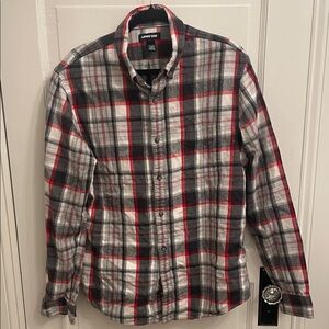Lands' End Men's 100% Cotton Flannel Plaid Shirt
